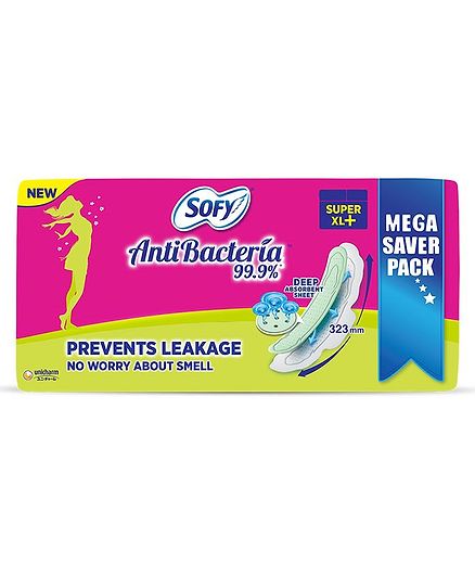 Sofy Antibacteria Extra Long Sanitary Pads - 44 Pieces