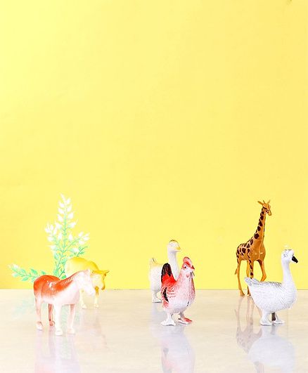 6 Birds & Animals Figure With 1 Accessory - Multicolour