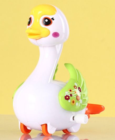Wind Up Duck Toy - Yellow Green & Orange
