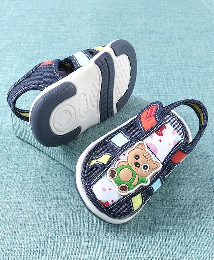 Cute Walk by Babyhug Sandals Teddy Patch - Blue