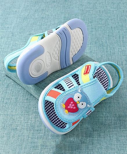 Cute Walk by Babyhug Sandals Owl Patch - Blue