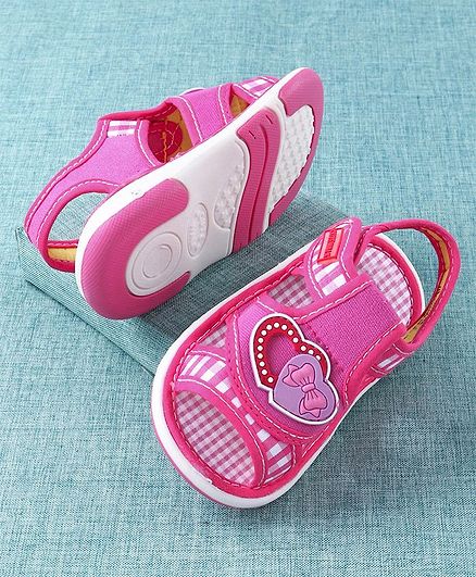 Cute Walk by Babyhug Sandals Heart Patch - Pink