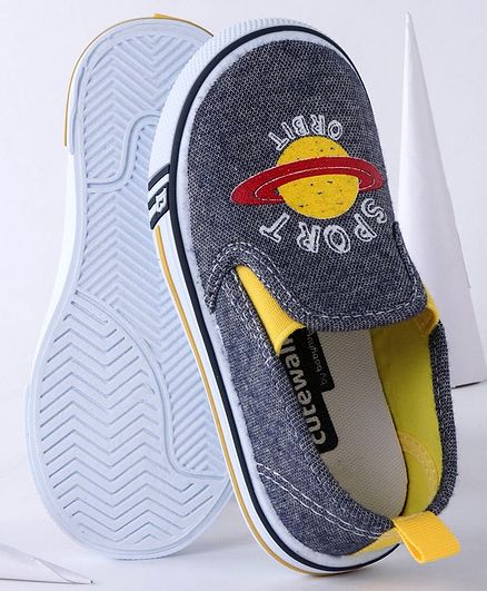 Cute Walk by Babyhug Canvas Casual Shoes Sport Print - Melange Blue