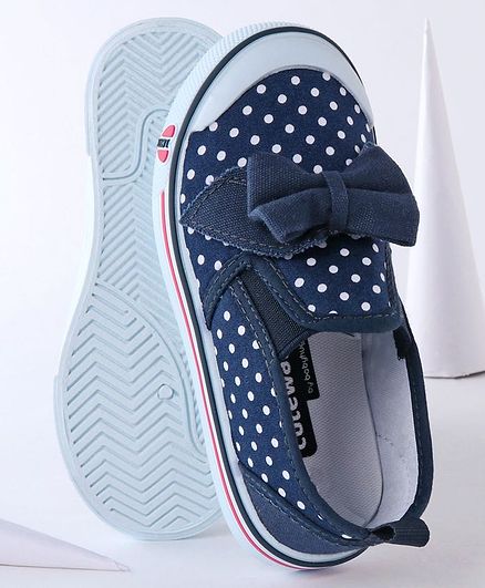 Cute Walk by Babyhug Canvas Shoes Bow Design - Navy Blue