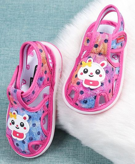 Cute Walk by Babyhug Sandals Cartoon Patch - Pink Blue