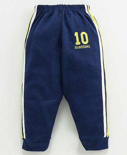 Ollypop Elastic Waist Lounge Pant Number Print - Navy Blue