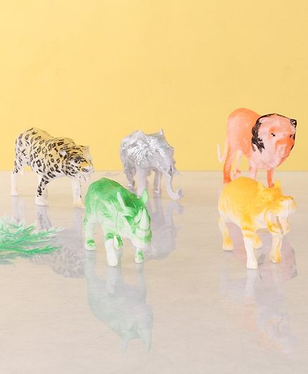 Wild Animal Figurines Set of 6 - Multicolour