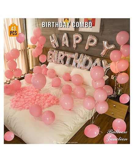 Balloon Junction H.B. Letter Foil Balloons Decoration Set Pastel Pink - Pack of 43