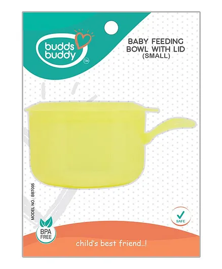 Buddsbuddy Baby Feeding Bowl with Lid Small - Yellow