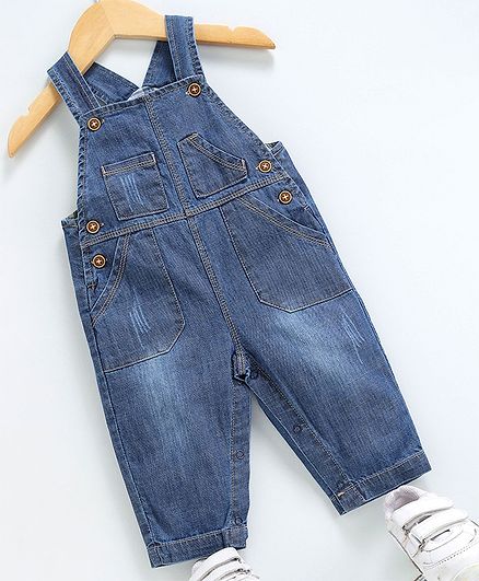 Kookie Kids Full Length Dungaree Style Romper - Blue