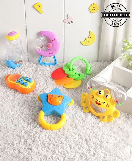Babyhug Rattles Pack of 6 - Multicolor