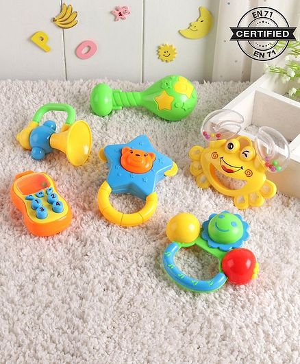 Babyhug Rattles Pack of 6 - Multicolor