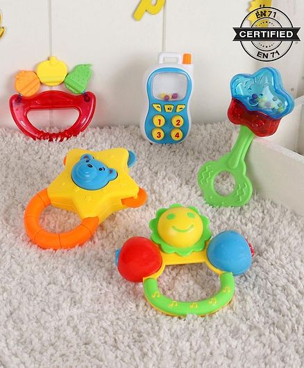 Babyhug Rattles Pack of 5 (Color May Vary)