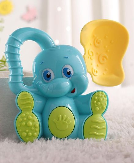 Babyhug Elephant Toy Rattle Blue - Length 12 cm