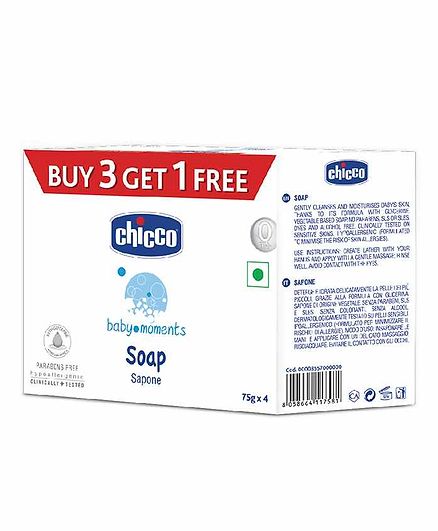 Chicco Baby Moments Soap Pack Of 4 - 75 gm