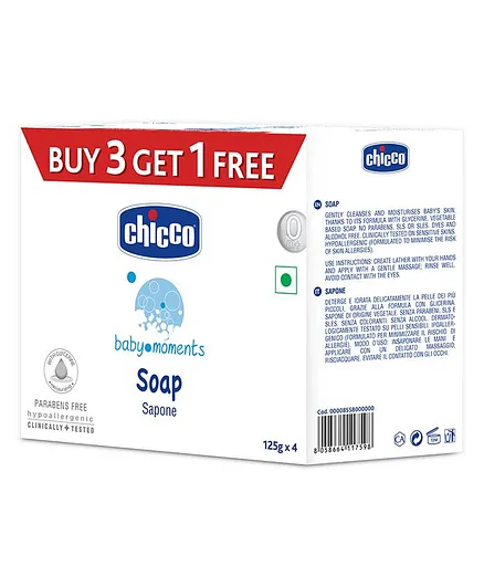 Chicco Baby Moments Soap Pack Of 4 - 125 gm each