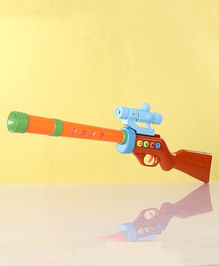 Forest Shotgun Toy With Flashing Lights - Orange & Brown