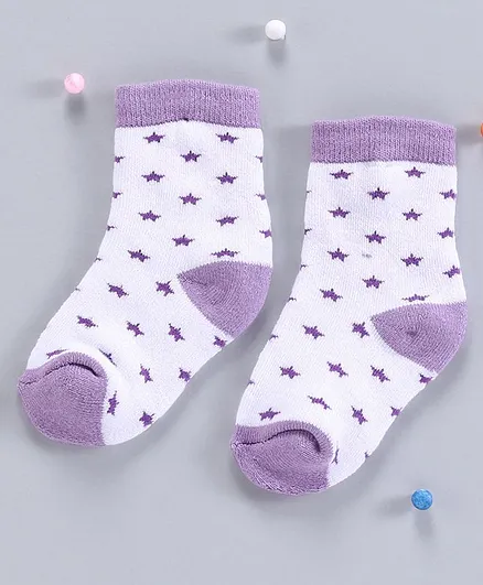 Cute Walk by Babyhug Antibacterial Ankle Length Socks - Purple