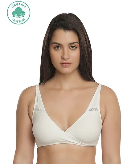 Inner Sense Solid Organic Antimicrobial Feeding Bra - White