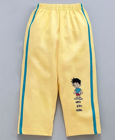 Tango Full Length Single Jersey Track Pant Boy Print - Yellow