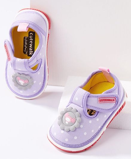 Cute Walk by Babyhug Musical Casual Shoes Dots Print - Lavender