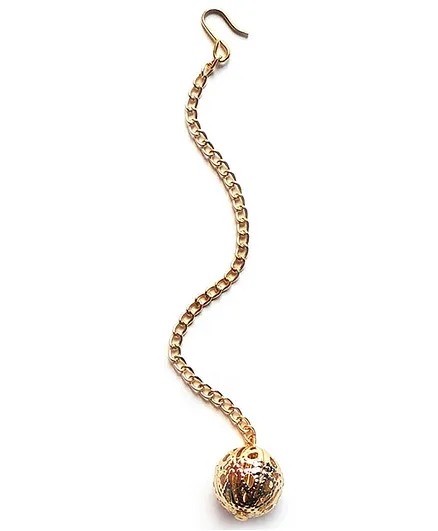 Lime By Manika Filigree Balls Maang Teeka - Golden