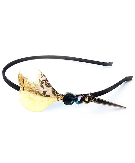 Lime By Manika Golden Heart Hair Band - Golden