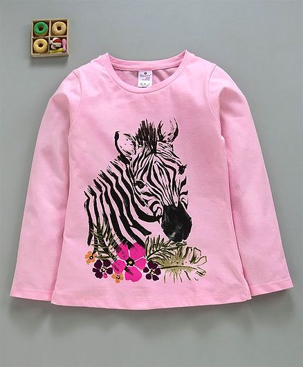 Smarty Full Sleeves Top Zebra Print - Pink