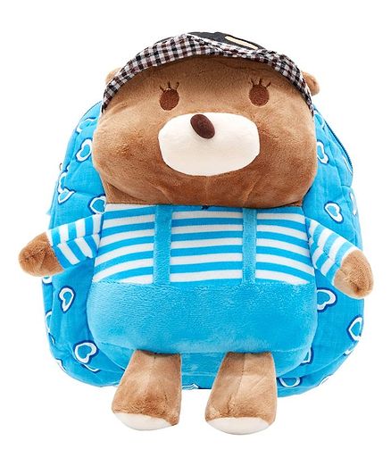 EZ Life Teddy Design Plush Backpack Blue - 11.8 inches