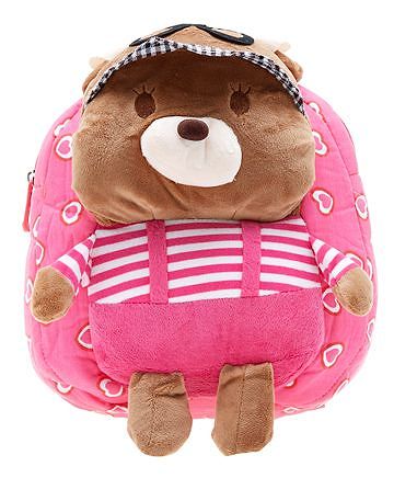 EZ Life Plush Backpack Teddy Design Pink - 11.8 inches