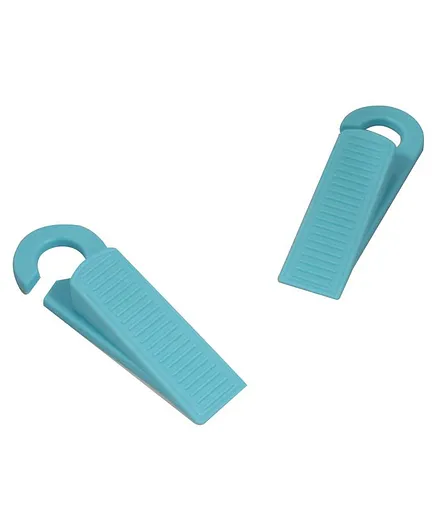 EZ Life Door Stopper - Set of 2 - Child Safety - Baby Proofing - Plastic - Blue