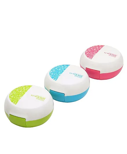 EZ Life Healthy Round Lunch Box 2 Compartments & 1 Tray - Green