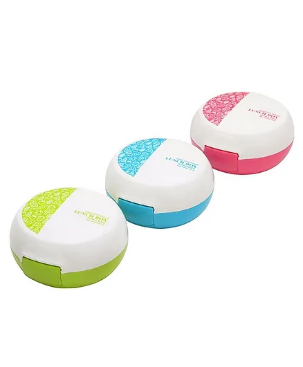 EZ Life Healthy Round Lunch Box 2 Compartments & 1 Tray - Blue