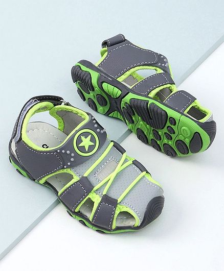 Cute Walk by Babyhug Sandals Star Patch - Grey