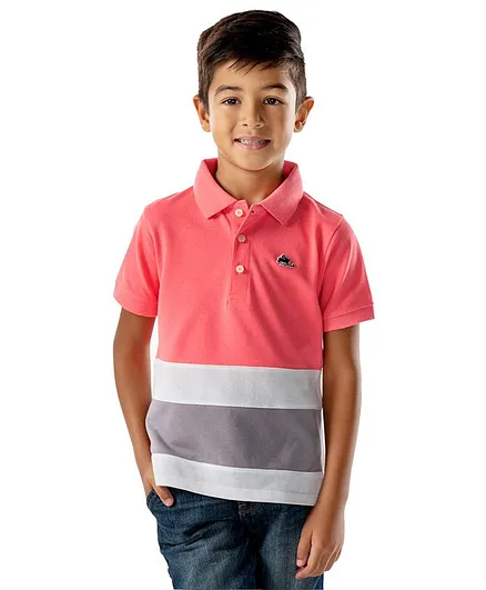 Cherry Crumble by Nitt Hyman Dual Shaded Half Sleeves T-Shirt - Pink