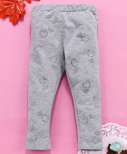 OVS Beads Embellished Full Length Leggings - Grey