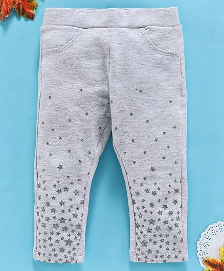OVS Stars Print Full Length Pants - Light Grey