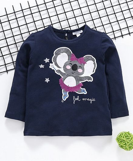 OVS Animal Print Full Sleeves Tee - Navy Blue