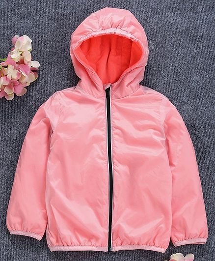 OVS Full Sleeves Hooded Solid Jacket - Light Pink