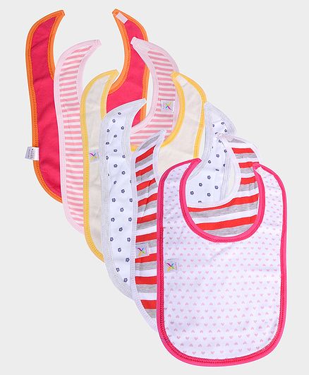 Colorfly Velcro Closure Bibs Pack of 6 - (Color May Vary)