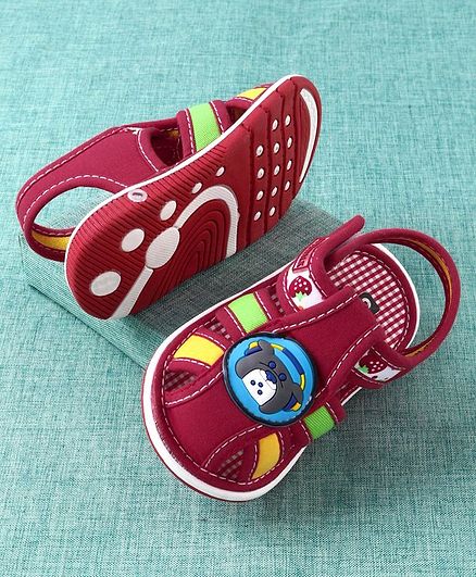 Cute Walk by Babyhug Sandals Cartoon Patch - Red