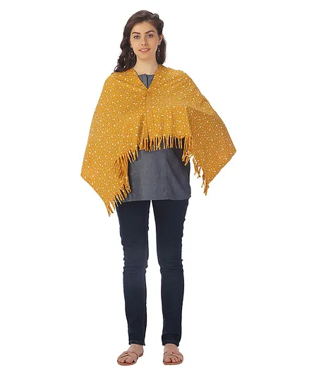 Kriti Maternity & Nursing Poncho Floral Print - Mustard Yellow