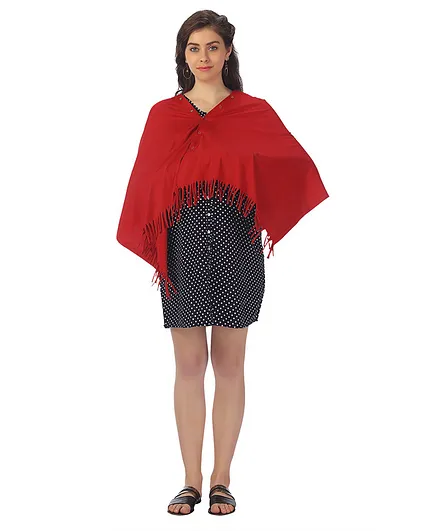 Kriti Maternity & Nursing Poncho - Red