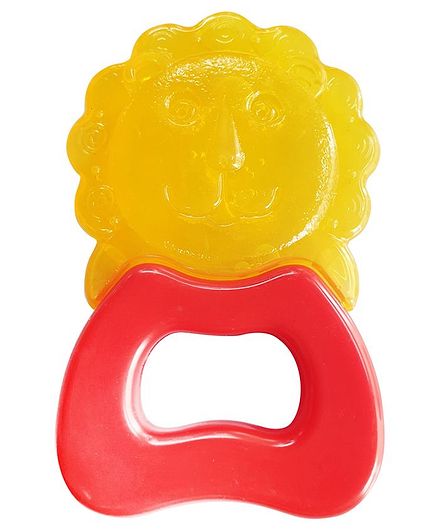 Buddsbuddy Premium Lion Shaped Hard & Soft Water Filled Teether - Orange