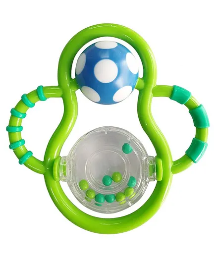 Buddsbuddy Grasp & Spin Rattle - Blue Green
