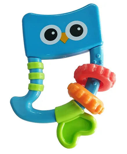 Buddsbuddy BPA Free Attractive Color Animal Shape Rattle for Kids - Blue Green