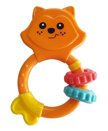Buddsbuddy BPA Free Attractive Color Animal Shape Rattle for Kids - Orange Yellow