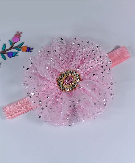 Little Miss Cuttie Tulle Sparkling Headband - Pink