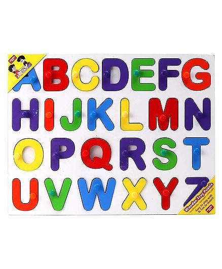 Anindita Wooden English Capital Alphabets Big Size Puzzle Multicolor - 27 Pieces