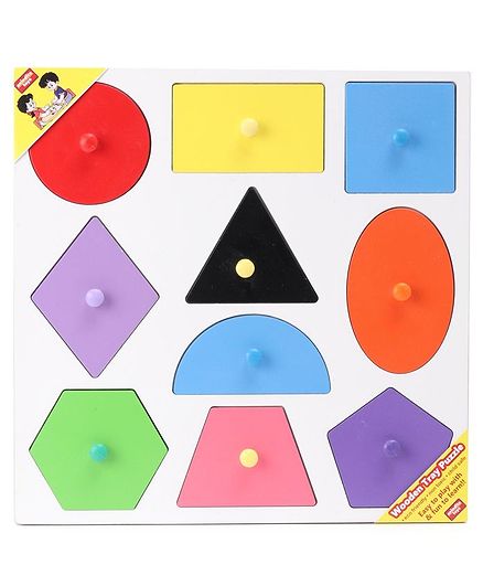 Anindita Wooden Shape Sorter Tray Multicolor - 10 Pieces